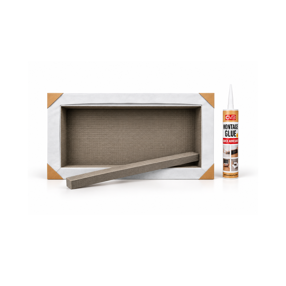 Wandnische/Duschnische: befliesbar, mit/ohne Kleber - 30 x 60 cm
