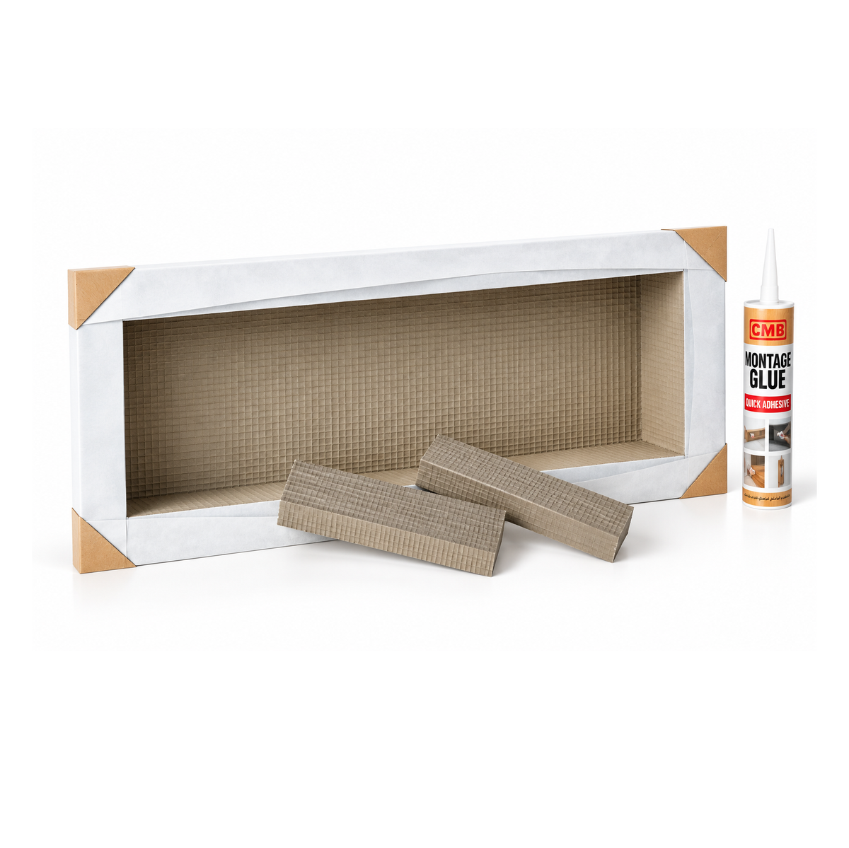 Wandnische/Duschnische: befliesbar, mit/ohne Kleber - 30 x 90 cm
